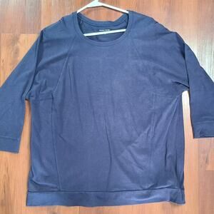 Eileen Fisher Women's GRAY Organic Cotton Gray 3/4 Sleeve Sweater Size L READ